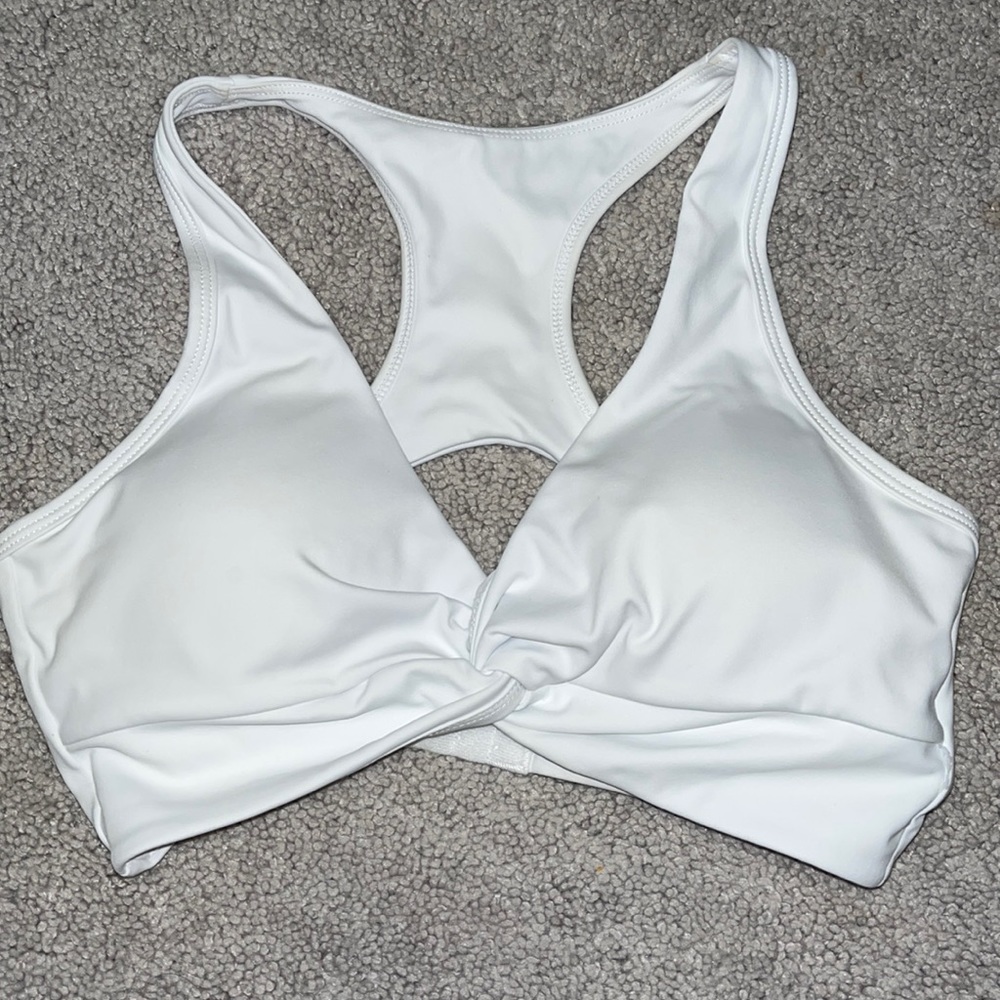 White twist sports bra